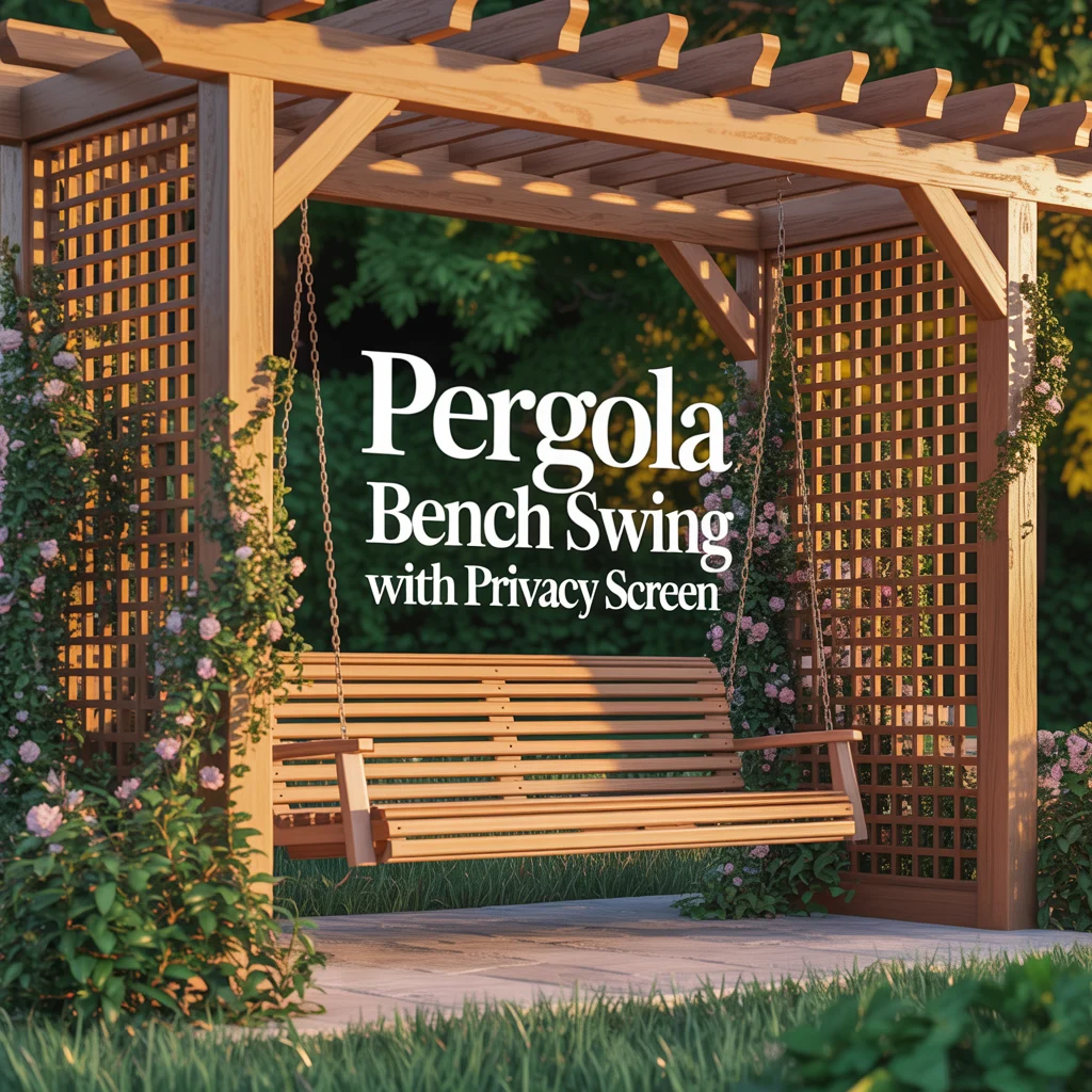 Pergola Bench Swing With Privacy Screen