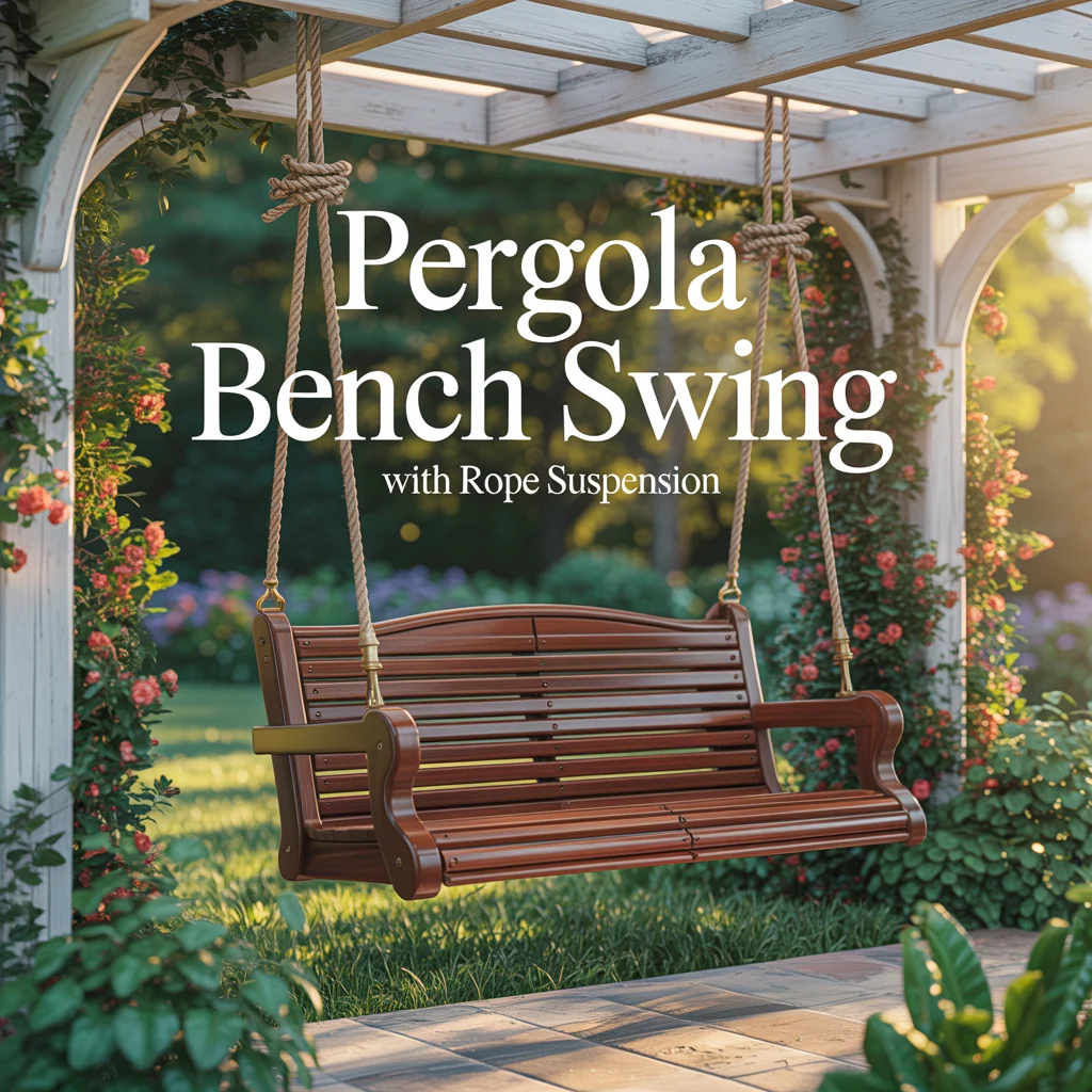 Pergola Bench Swing With Rope Suspension