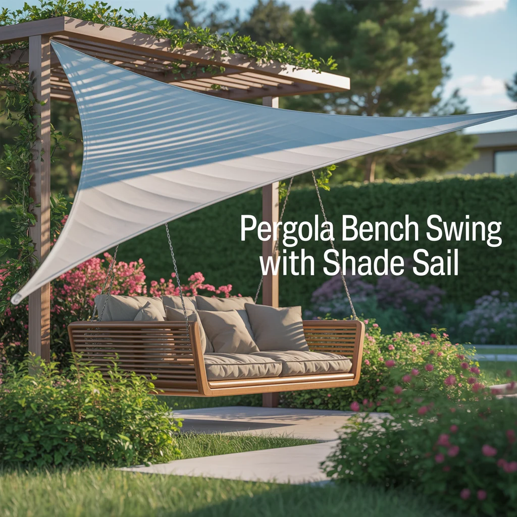 Pergola Bench Swing With Shade Sail