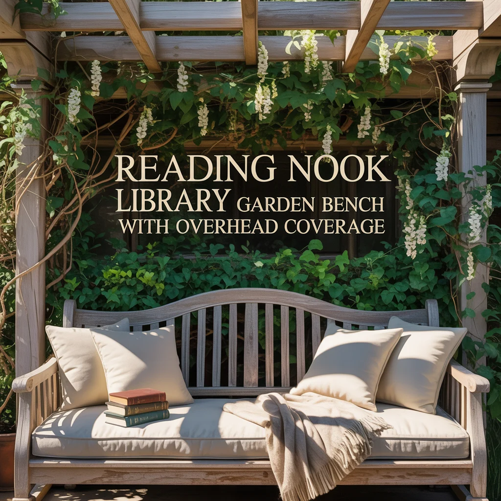 Reading Nook Library Garden Bench With Overhead Coverage