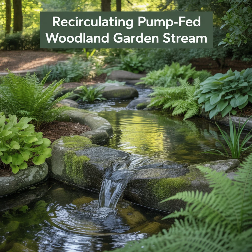 Recirculating Pump-Fed Woodland Garden Stream