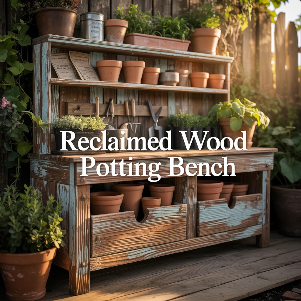 Reclaimed Wood Potting Bench