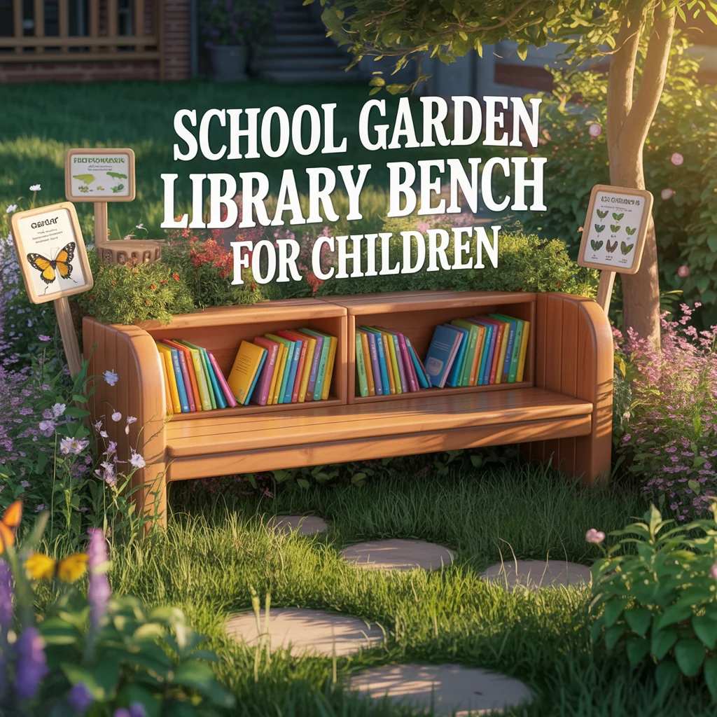 School Garden Library Bench for Children