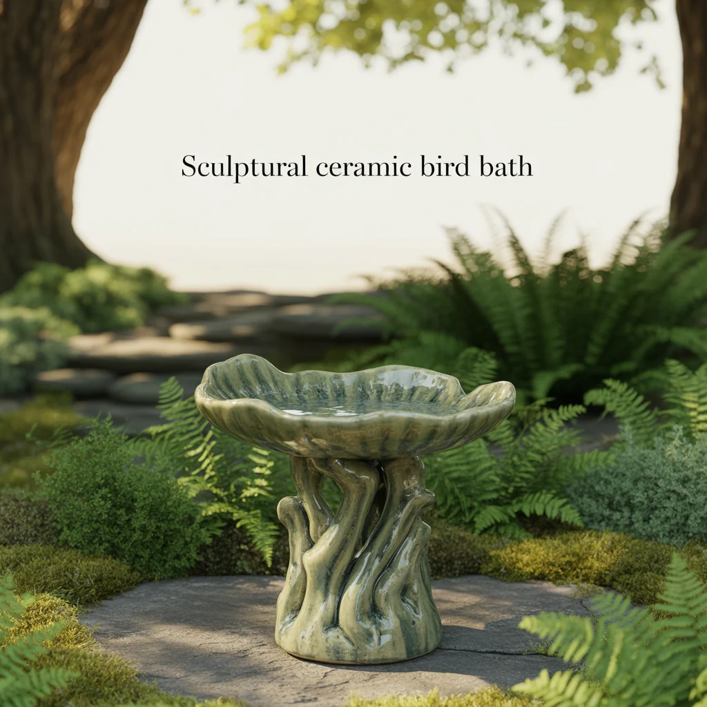 Sculptural Ceramic Bird Bath