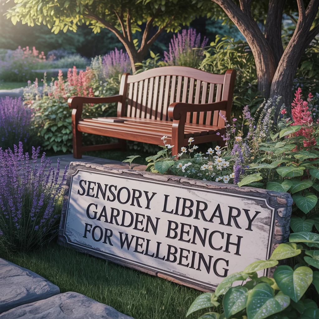 Sensory Library Garden Bench for Wellbeing