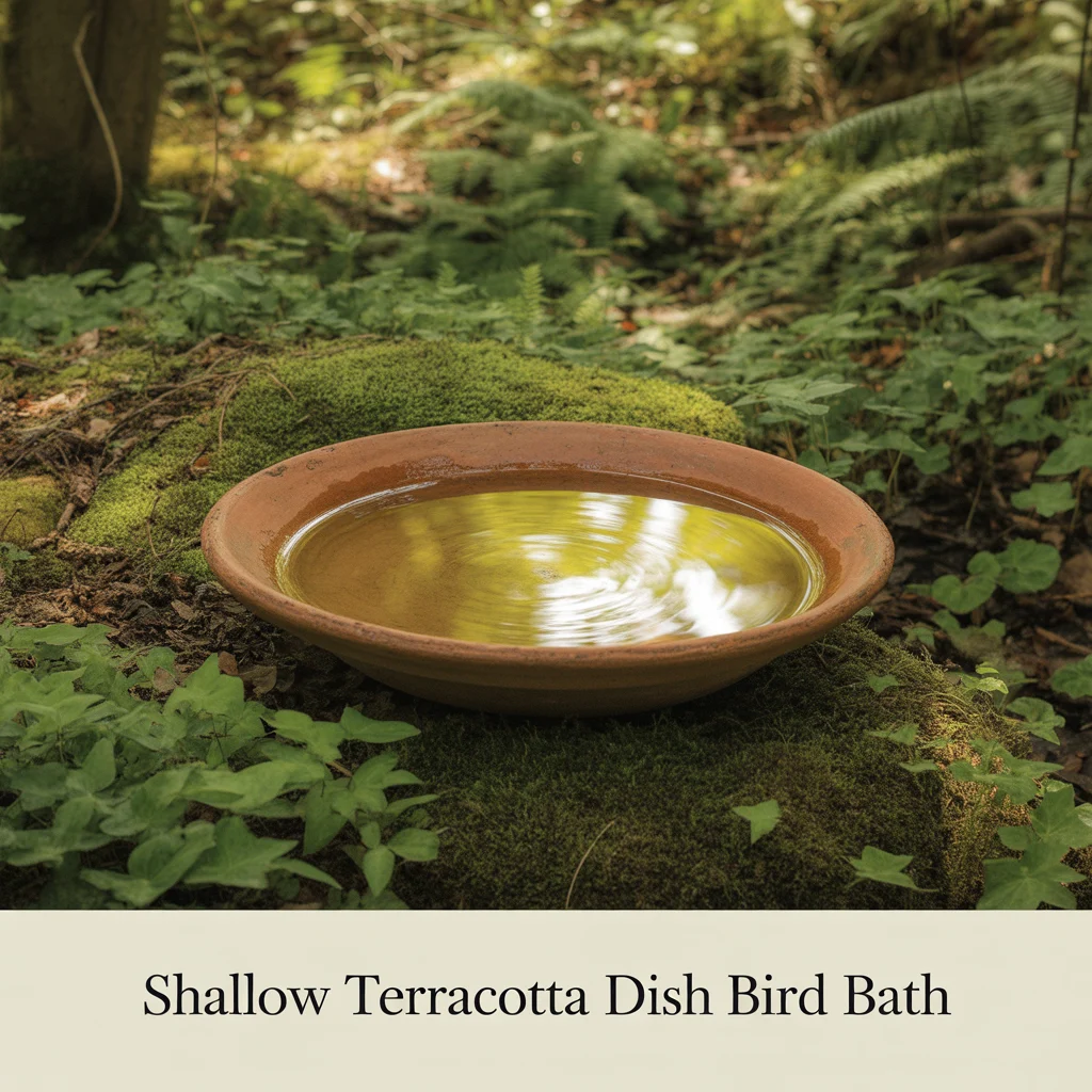 Shallow Terracotta Dish Bird Bath