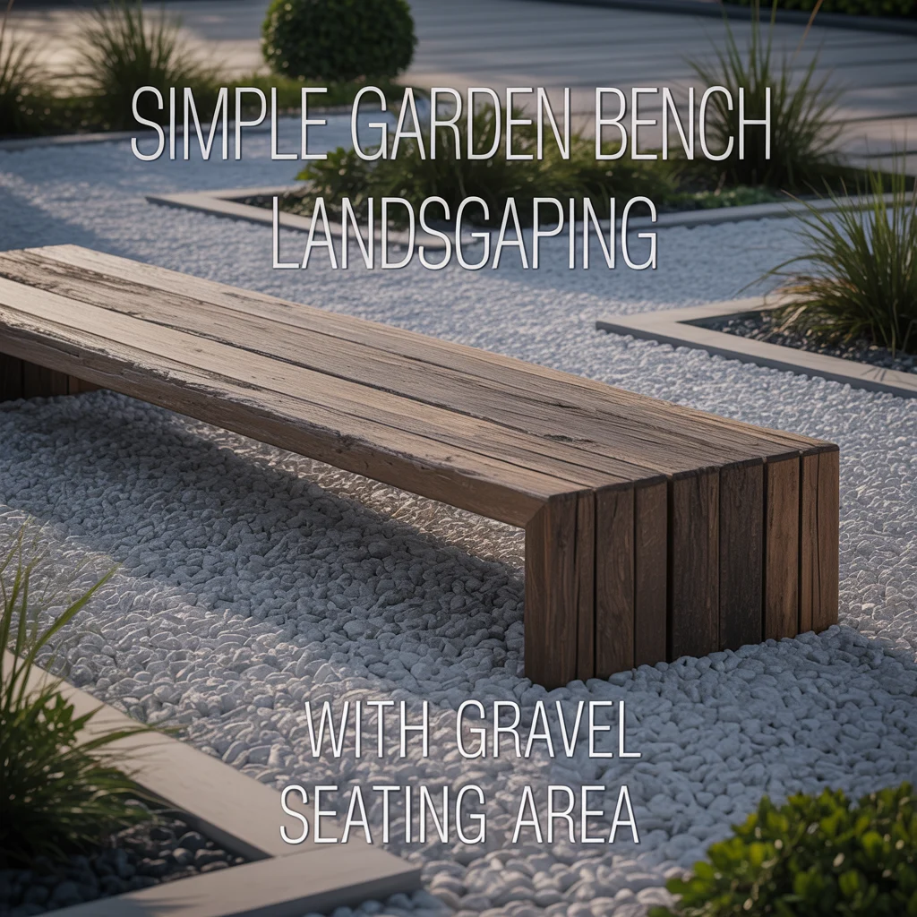 Simple Garden Bench Landscaping With Gravel Seating Area