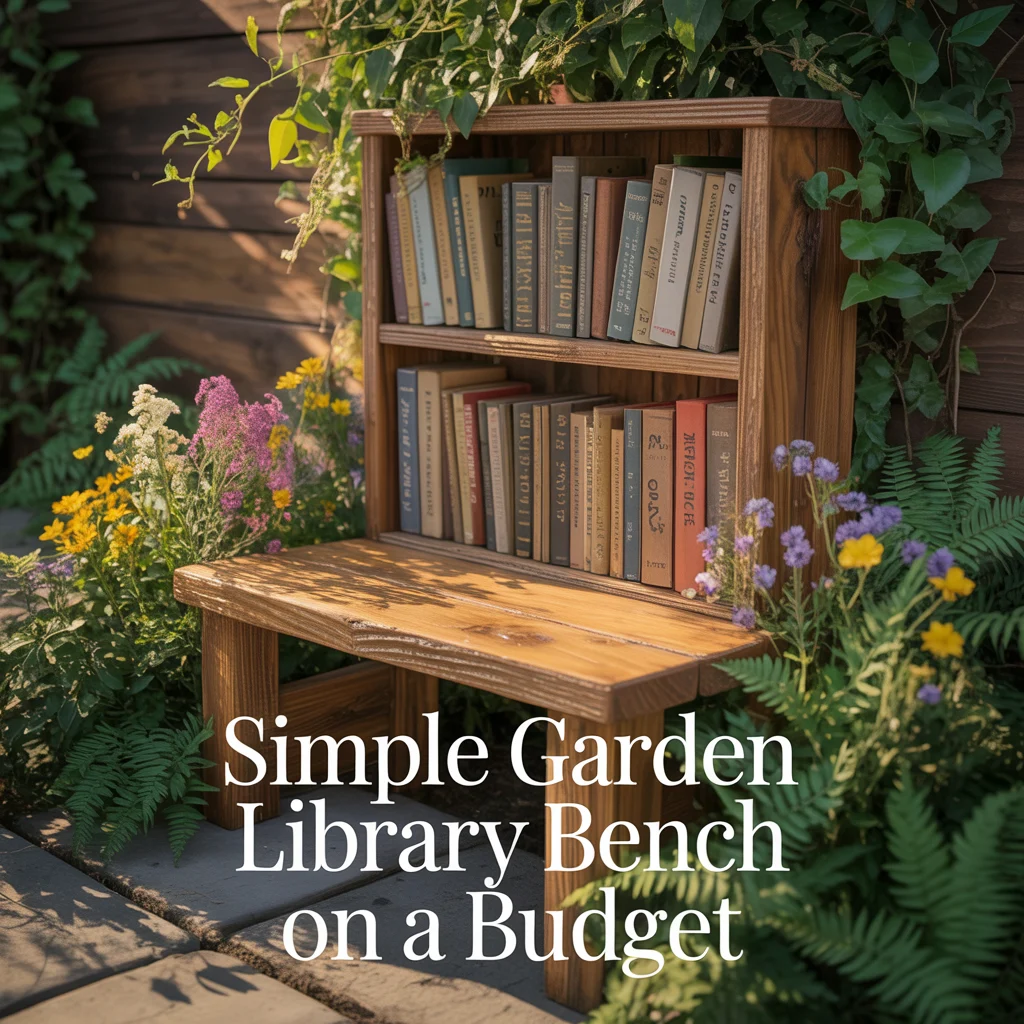 Simple Garden Library Bench on a Budget
