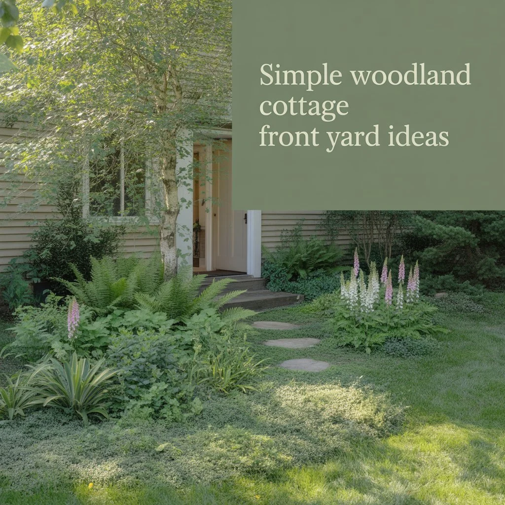 Simple Woodland Cottage Front Yard Ideas