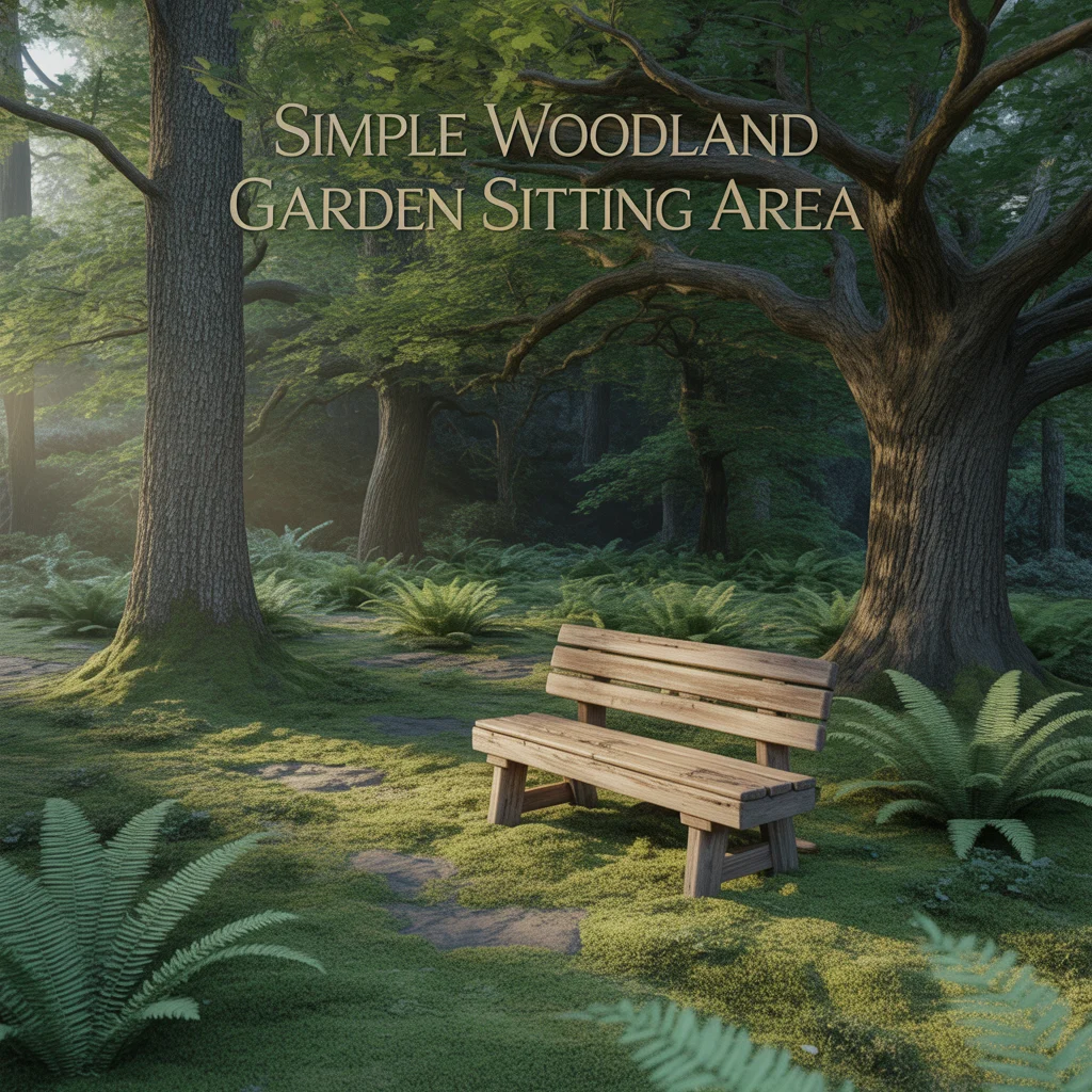 Simple Woodland Garden Sitting Area