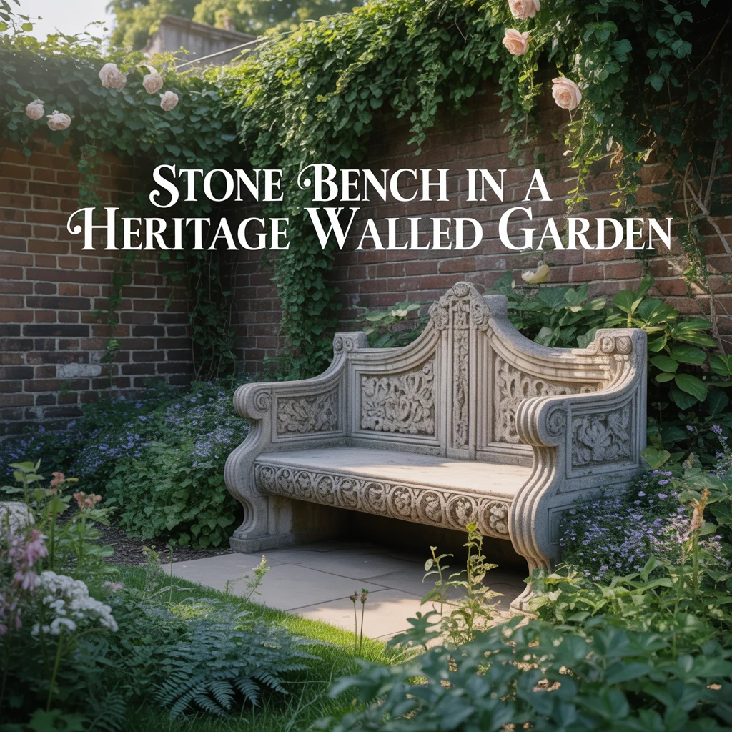 Stone Bench in a Heritage Walled Garden
