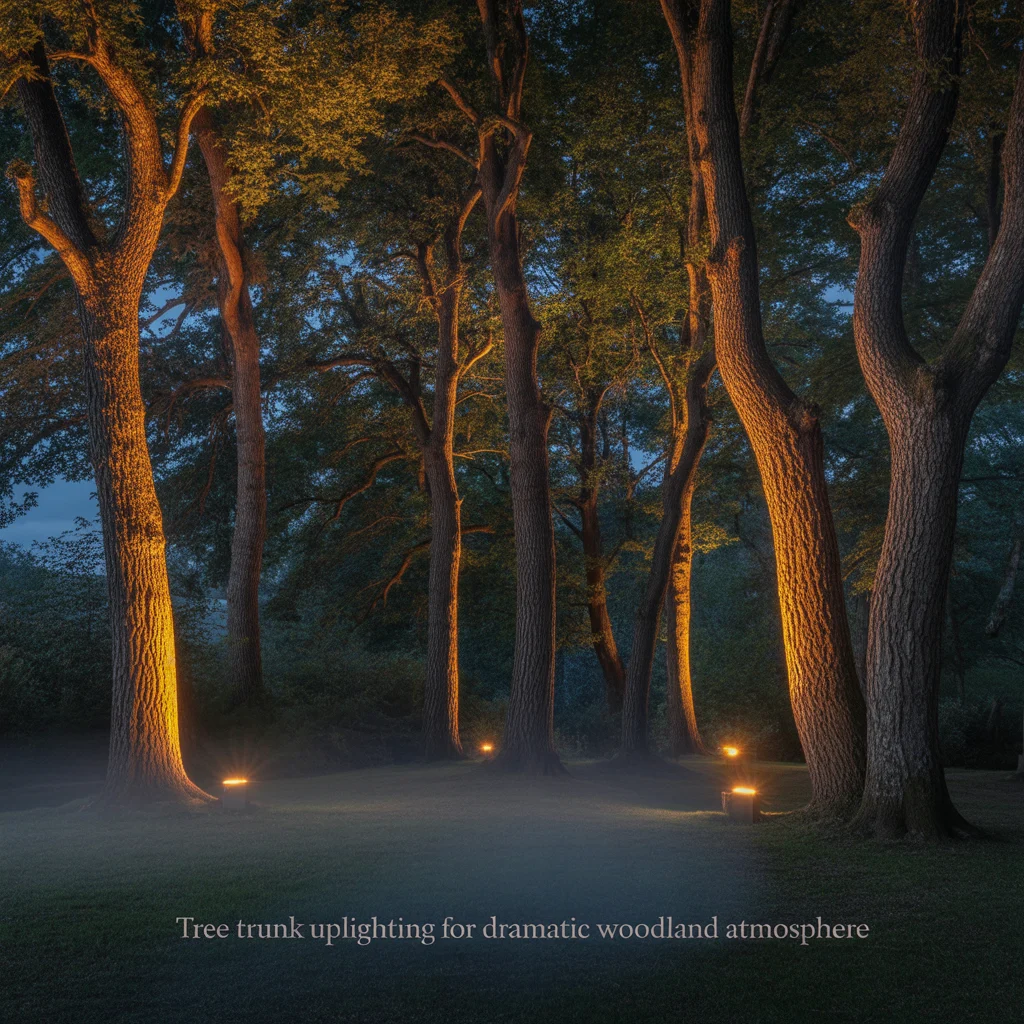 Tree Trunk Uplighting for Dramatic Woodland Atmosphere