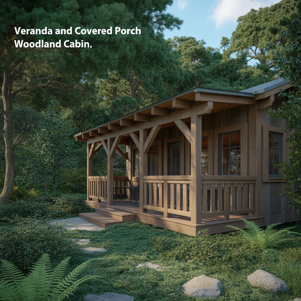Veranda and Covered Porch Woodland Cabin