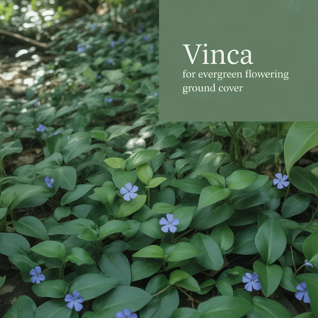 Vinca for Evergreen Flowering Ground Cover