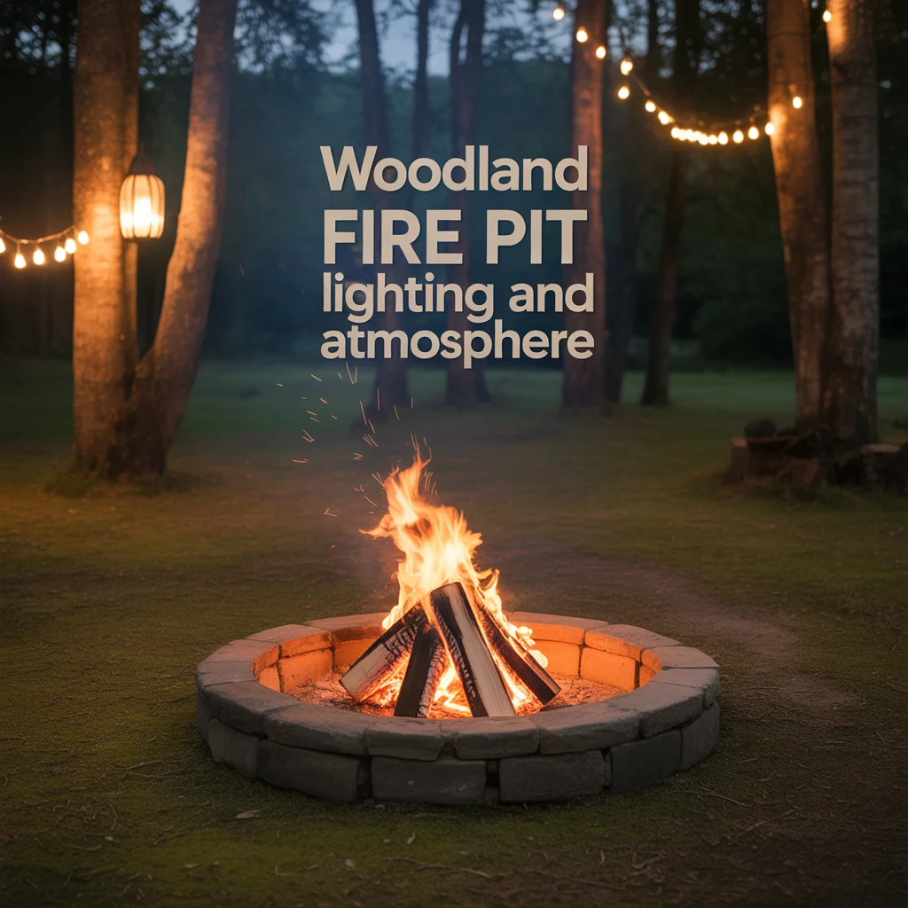 Woodland Fire Pit Lighting and Atmosphere