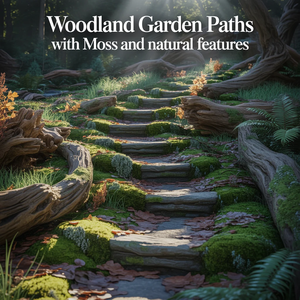Woodland Garden Paths With Moss and Natural Features