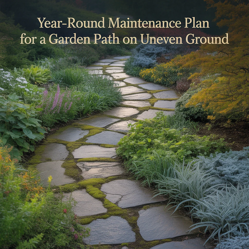 Year-Round Maintenance Plan for a Garden Path on Uneven Ground