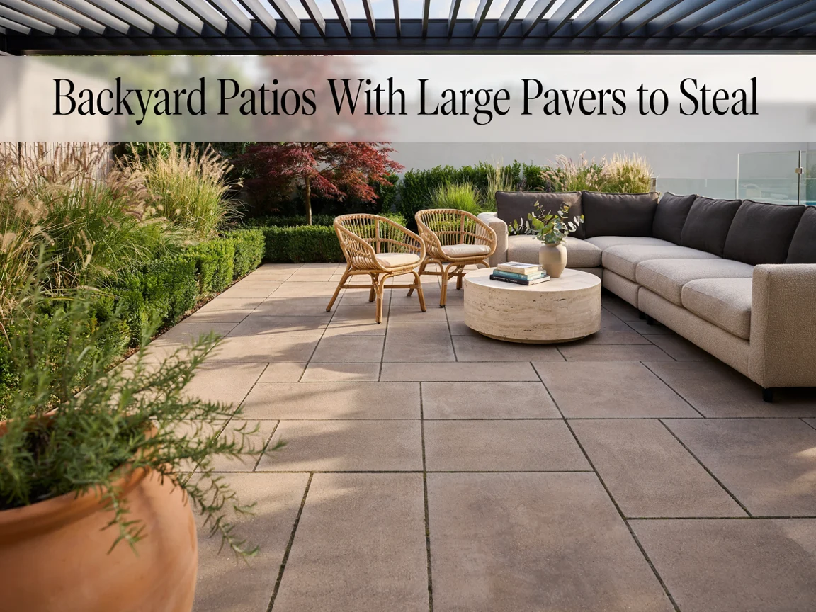 Backyard Patios With Large Pavers to Steal