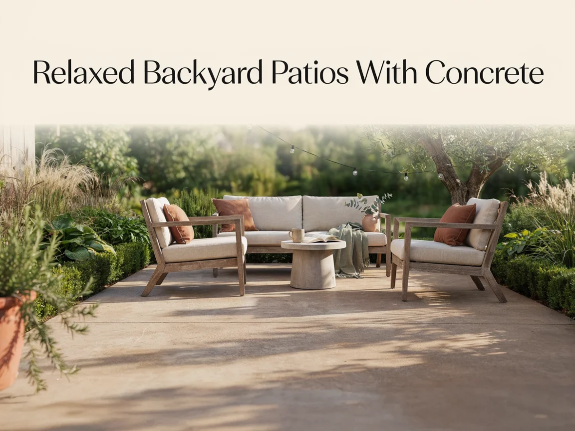 Relaxed Backyard Patios With Concrete