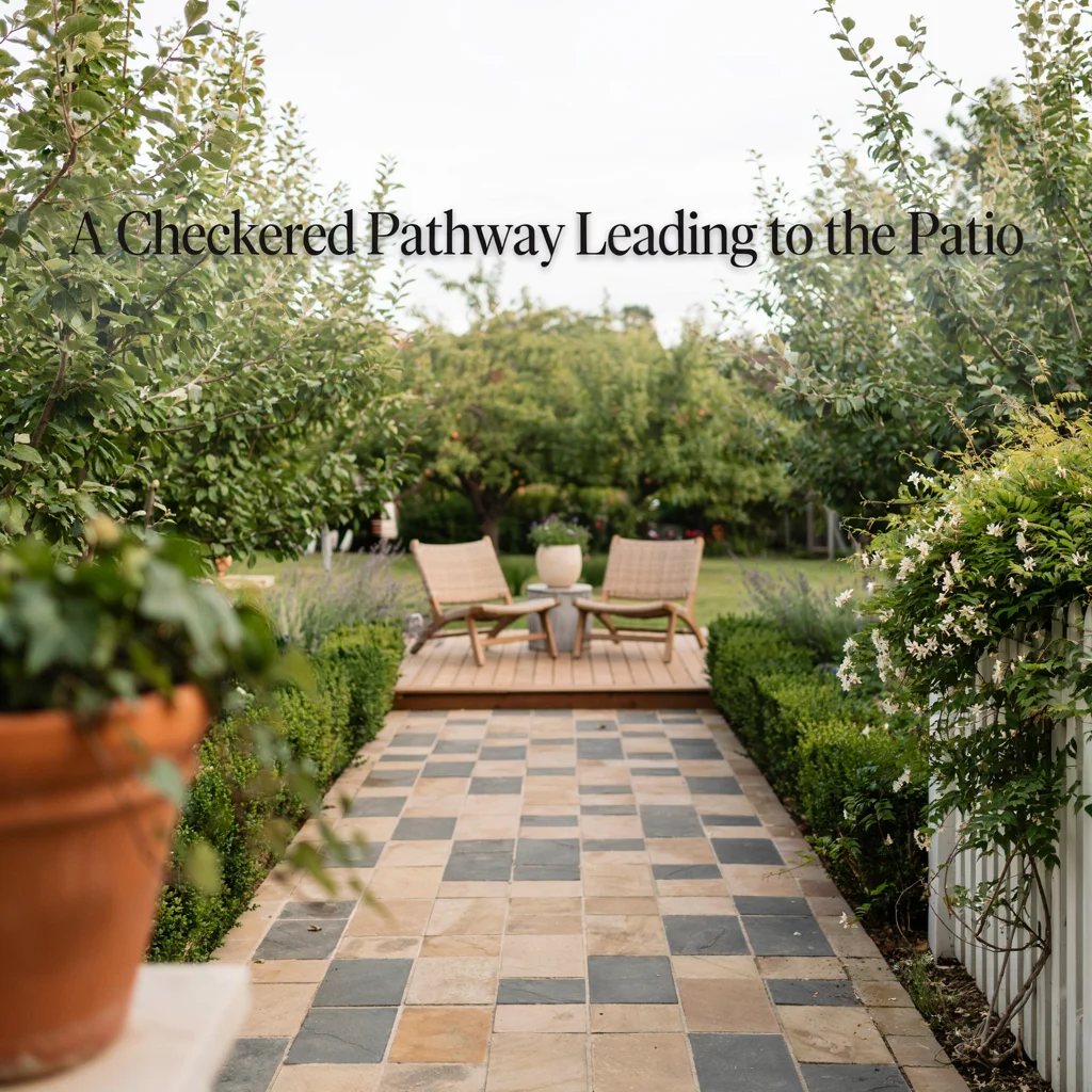 A Checkered Pathway Leading to the Patio