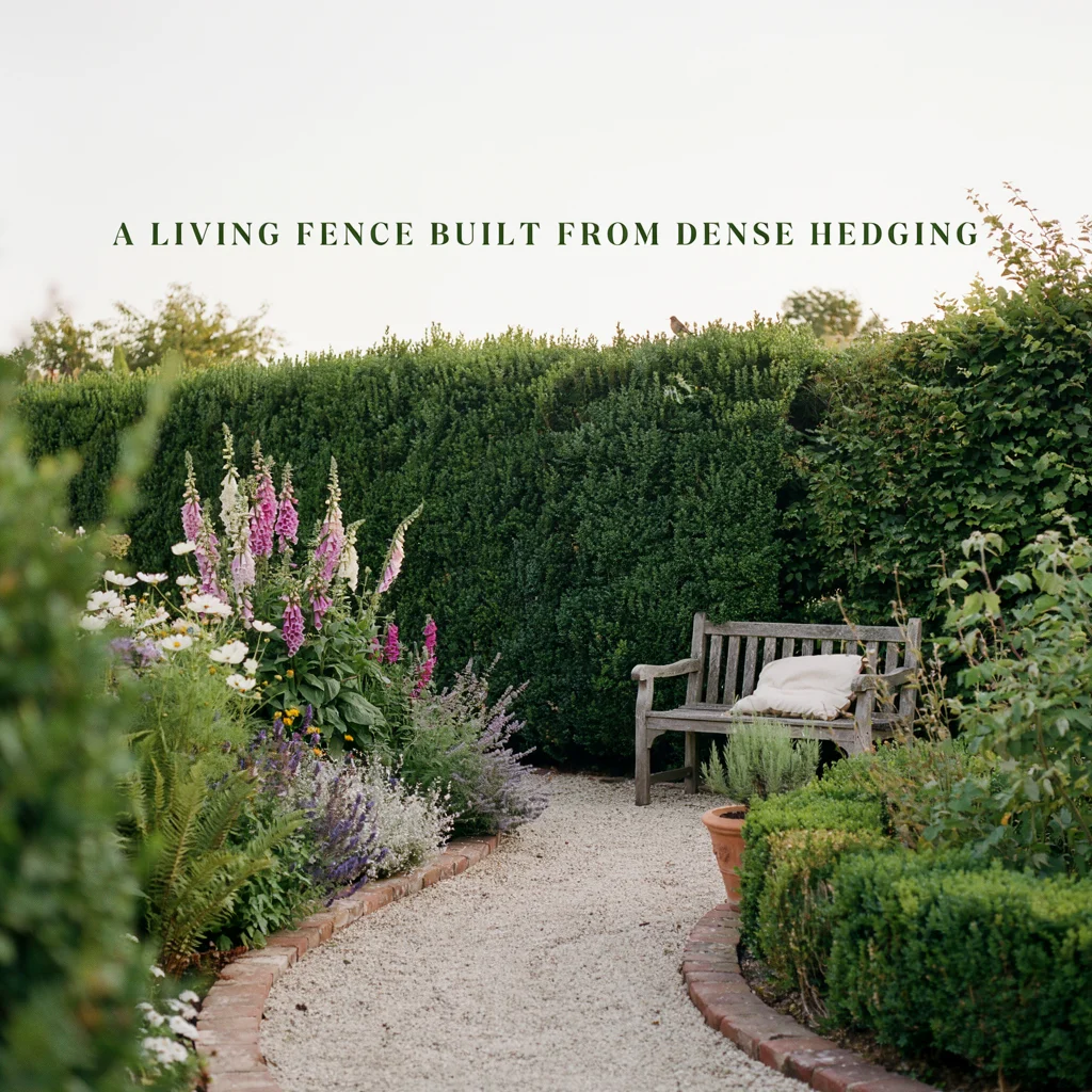 A Living Fence Built From Dense Hedging