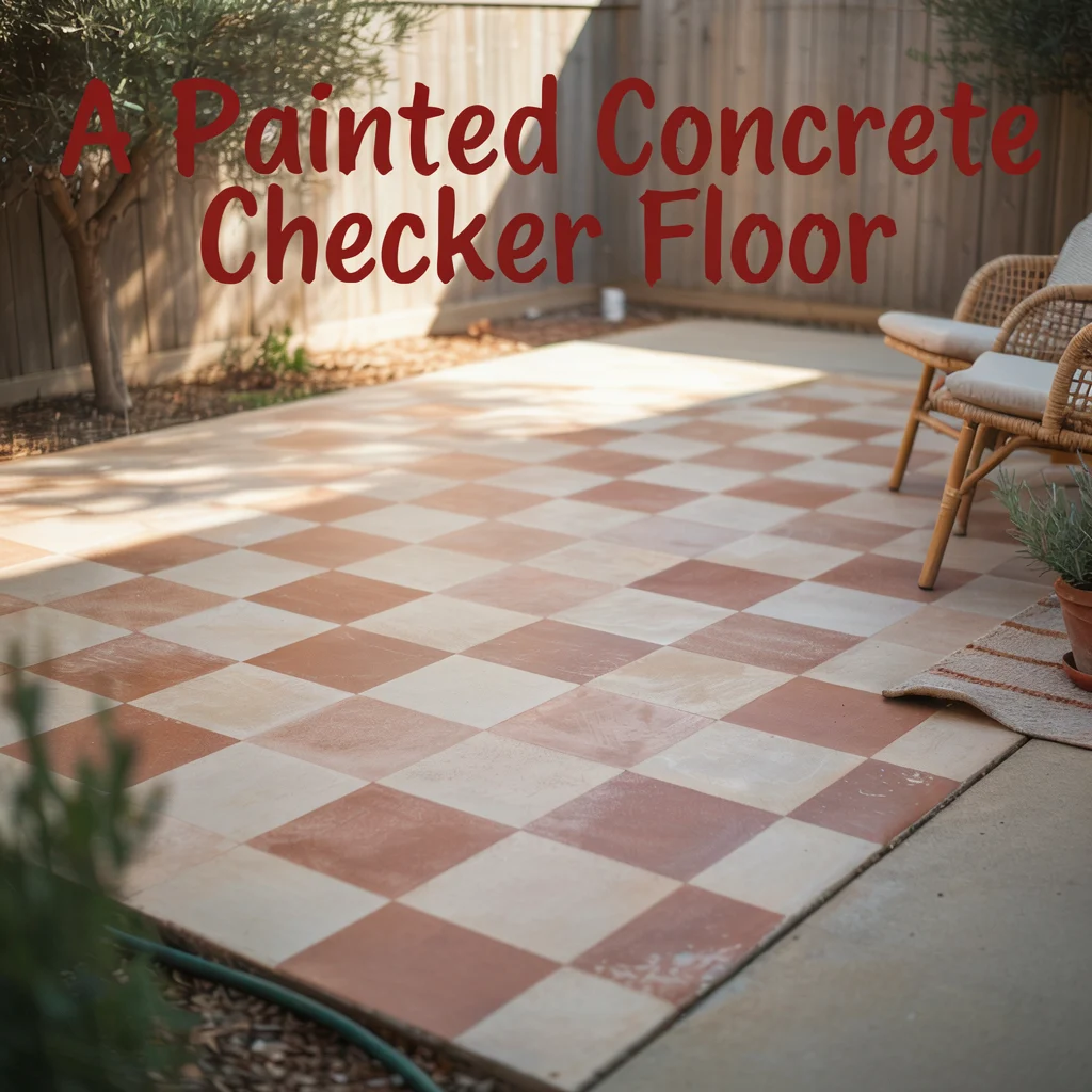 A Painted Concrete Checker Floor