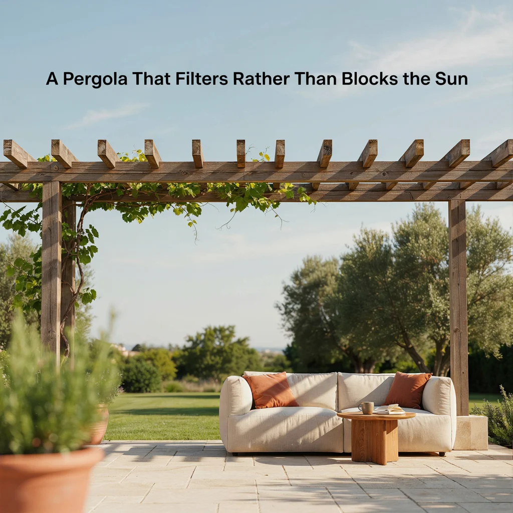 A Pergola That Filters Rather Than Blocks the Sun