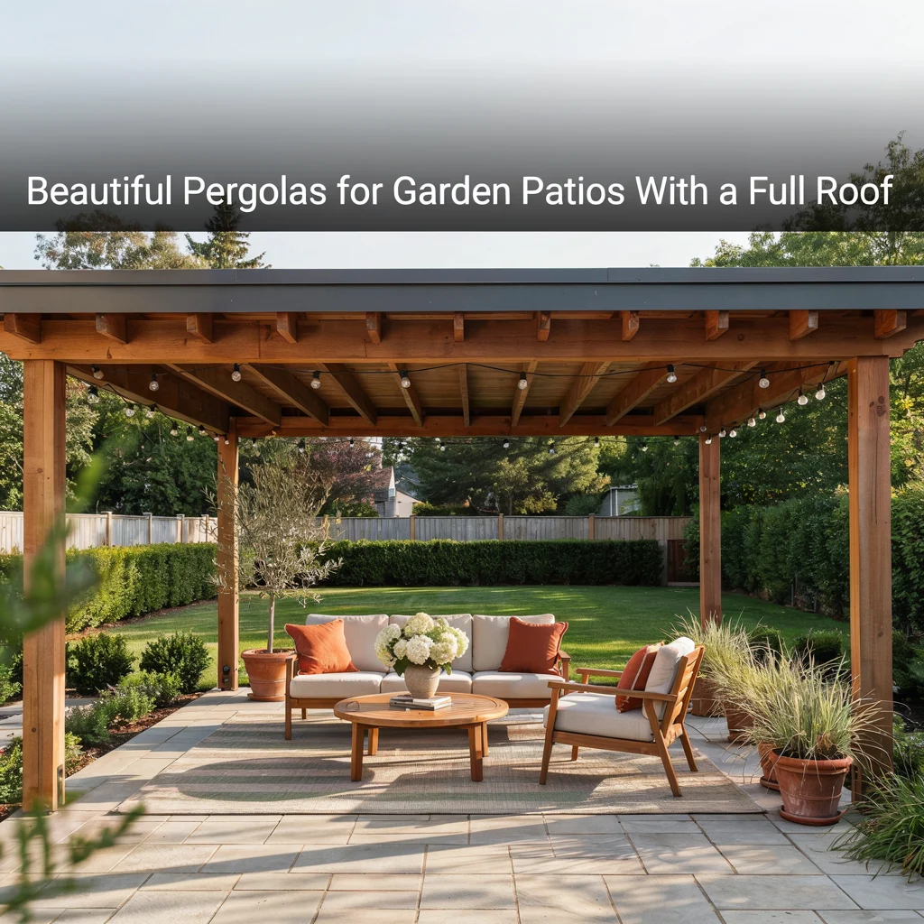 Beautiful Pergolas for Garden Patios With a Full Roof