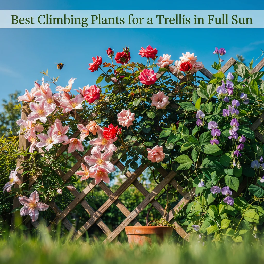 Best Climbing Plants for a Trellis in Full Sun
