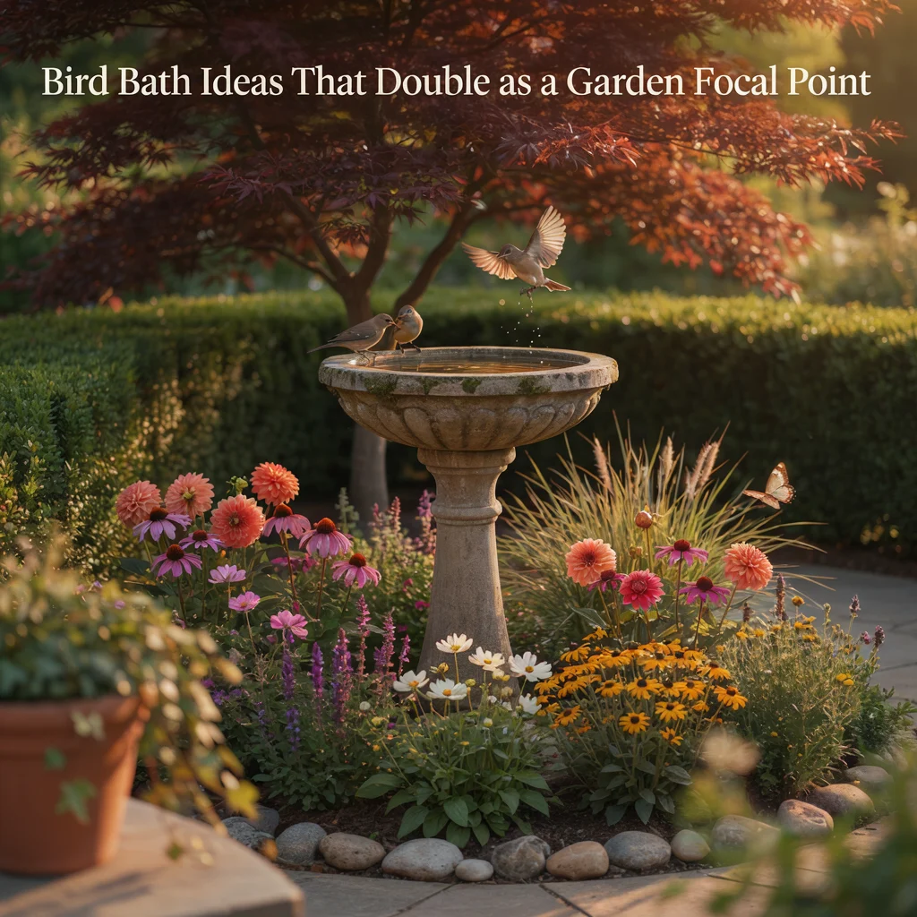 Bird Bath Ideas That Double as a Garden Focal Point