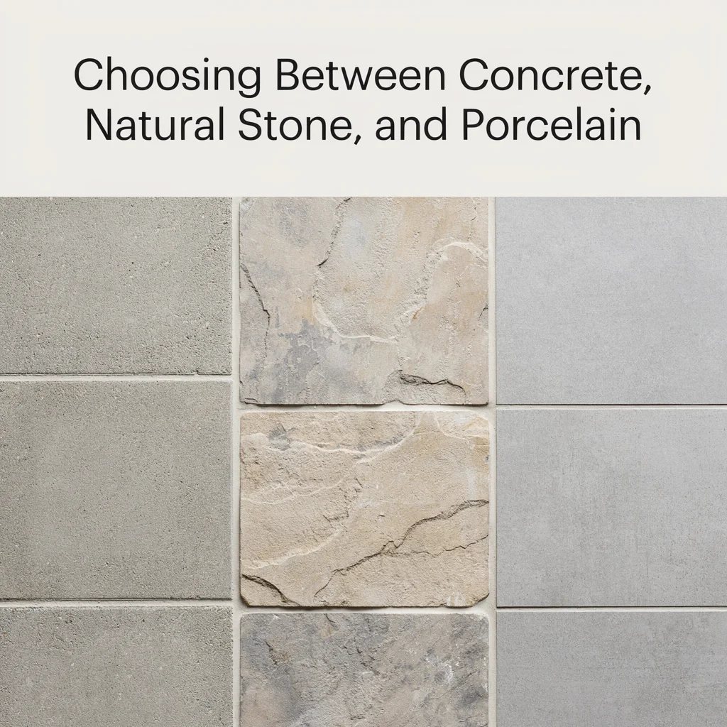 Choosing Between Concrete, Natural Stone, and Porcelain