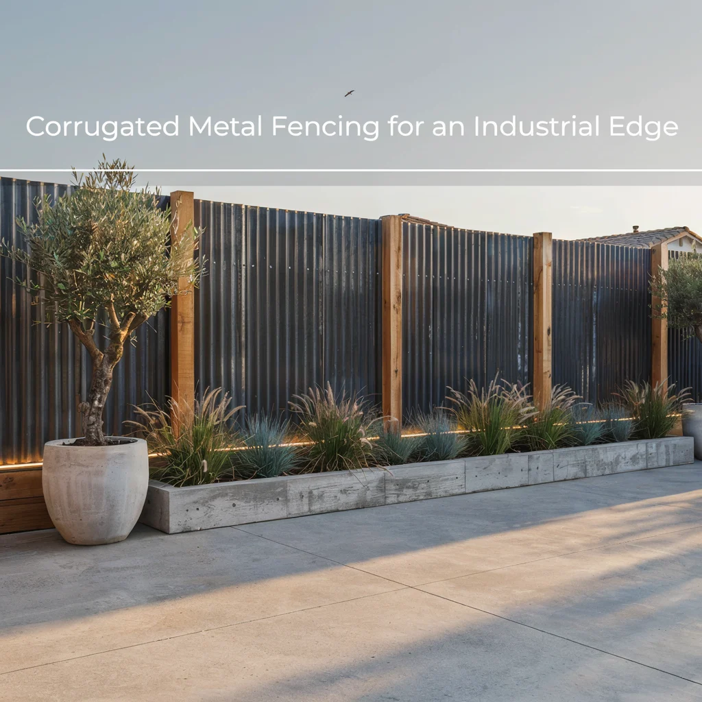Corrugated Metal Fencing for an Industrial Edge