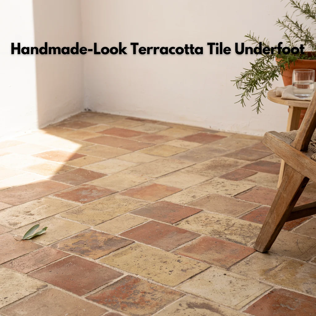 Handmade-Look Terracotta Tile Underfoot