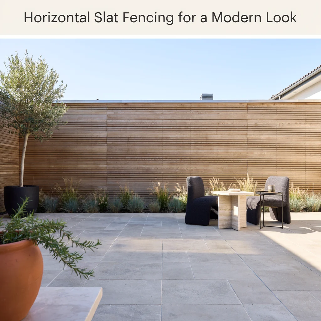 Horizontal Slat Fencing for a Modern Look