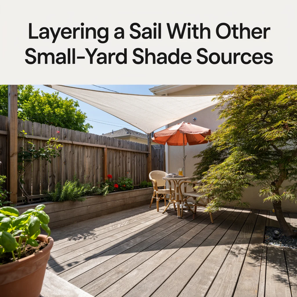 Layering a Sail With Other Small-Yard Shade Sources