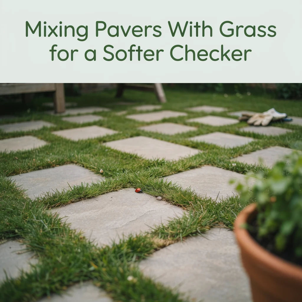 Mixing Pavers With Grass for a Softer Checker