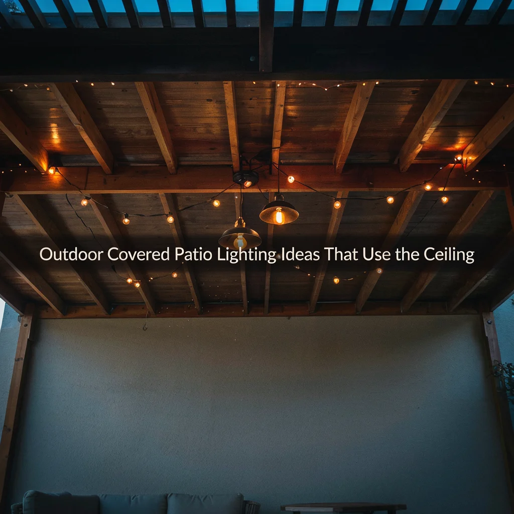 Outdoor Covered Patio Lighting Ideas That Use the Ceiling