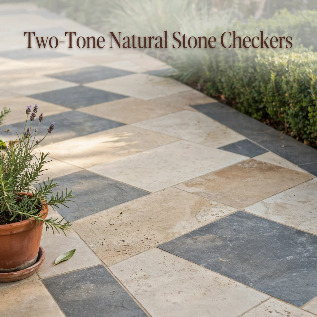 Two-Tone Natural Stone Checkers