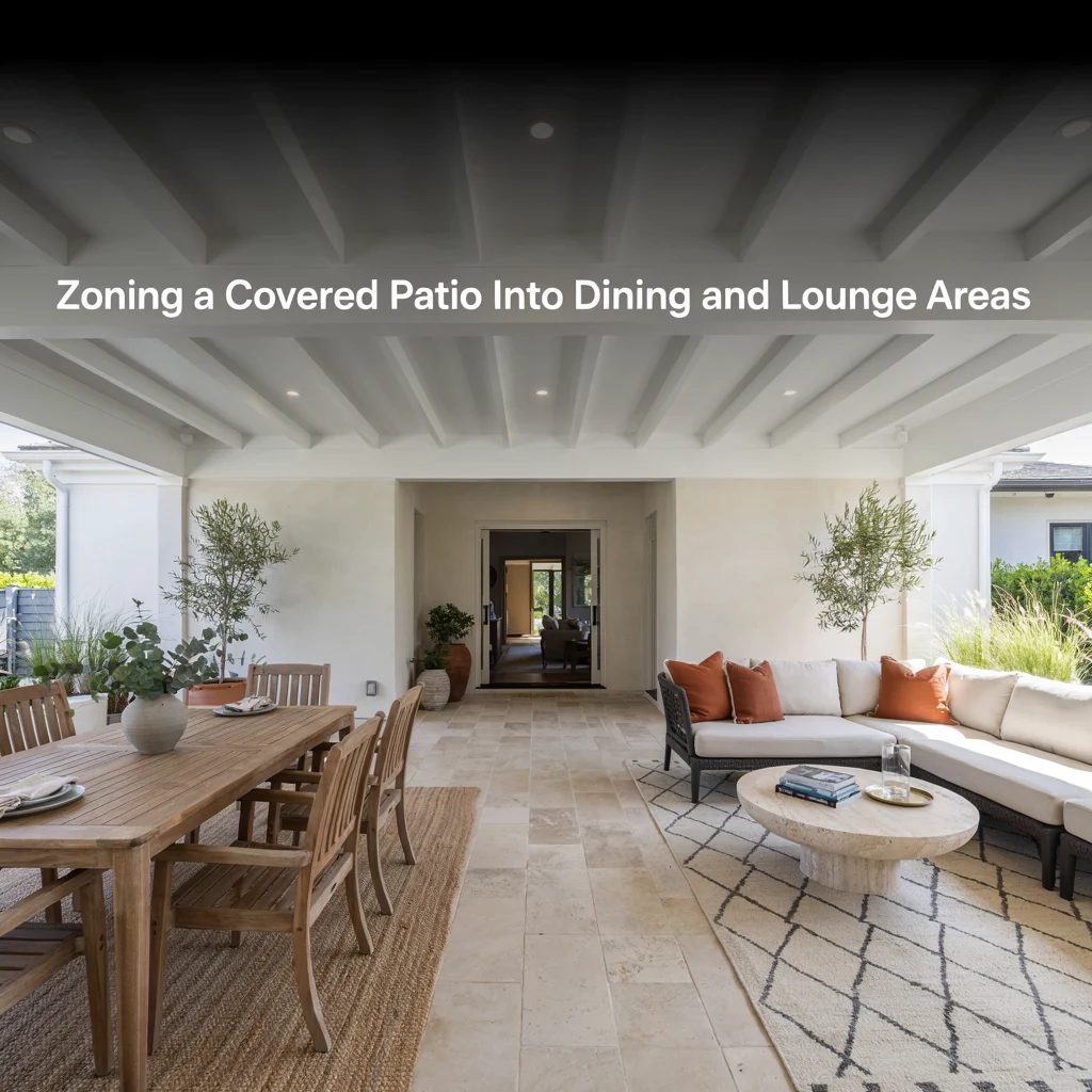 Zoning a Covered Patio Into Dining and Lounge Areas