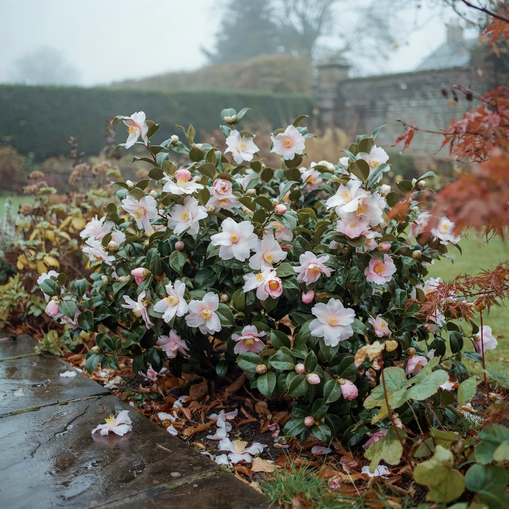2. Sasanqua Camellia for Fall and Winter Blooms