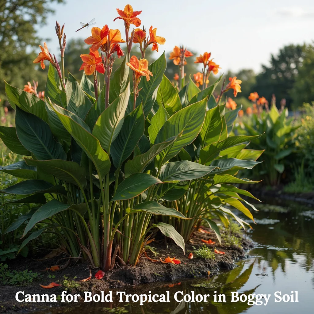 Canna for Bold Tropical Color in Boggy Soil