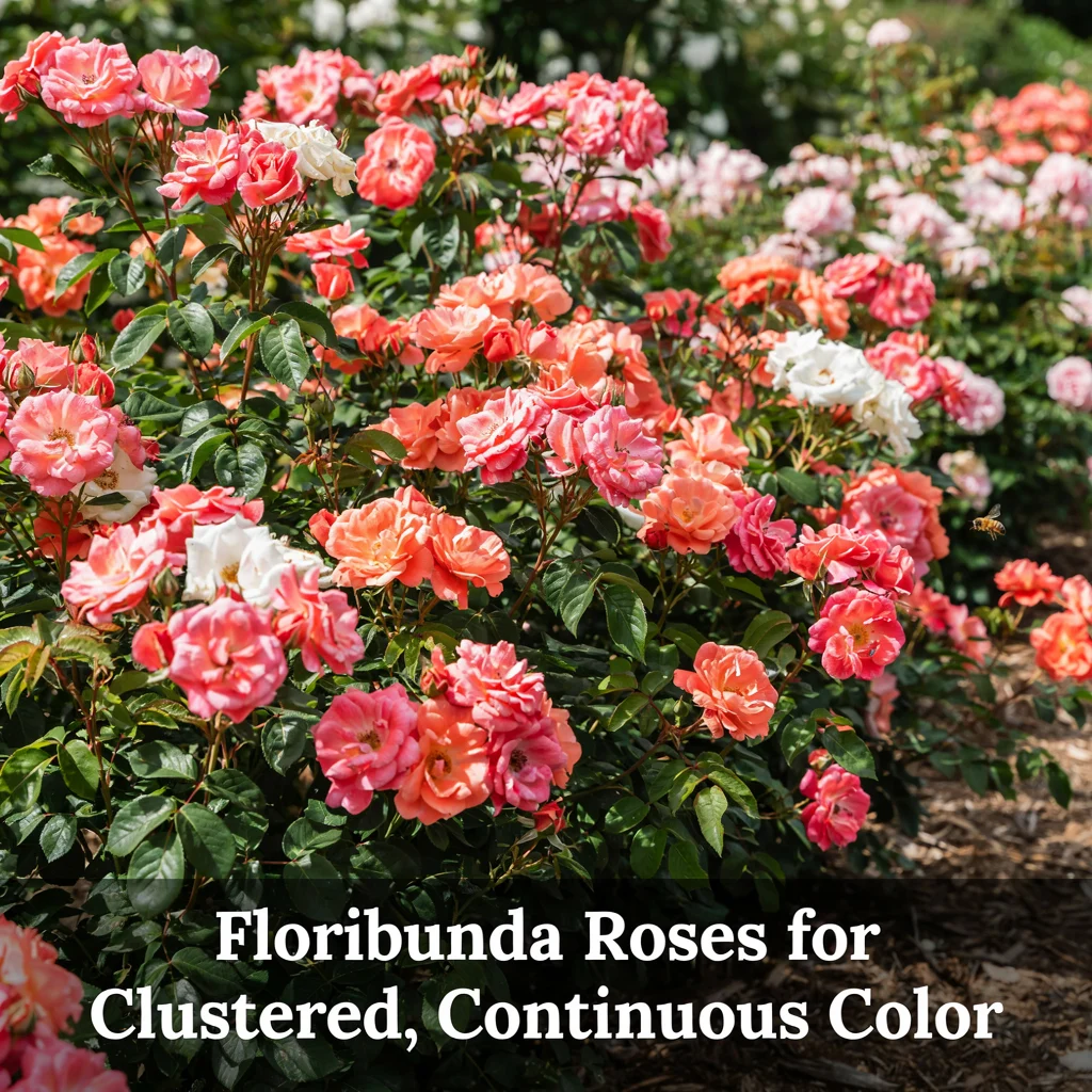Floribunda Roses for Clustered, Continuous Color