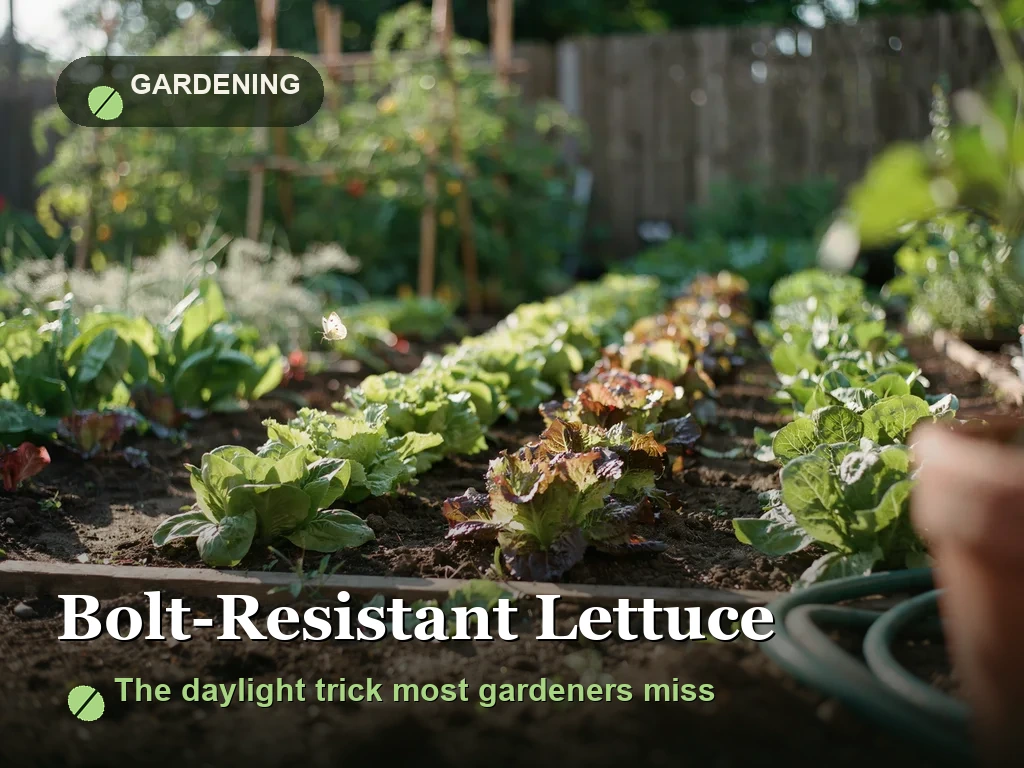 Bolt-resistant lettuce garden bed: the daylight trick most gardeners miss