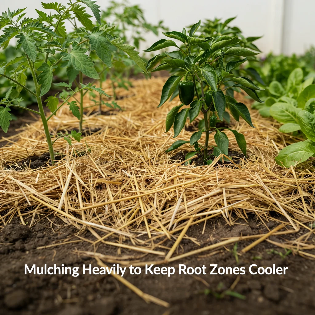 Mulching Heavily to Keep Root Zones Cooler