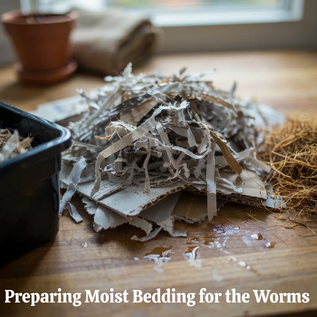 Preparing Moist Bedding for the Worms