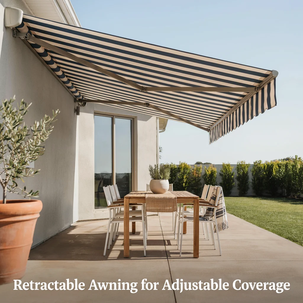 Retractable Awning for Adjustable Coverage