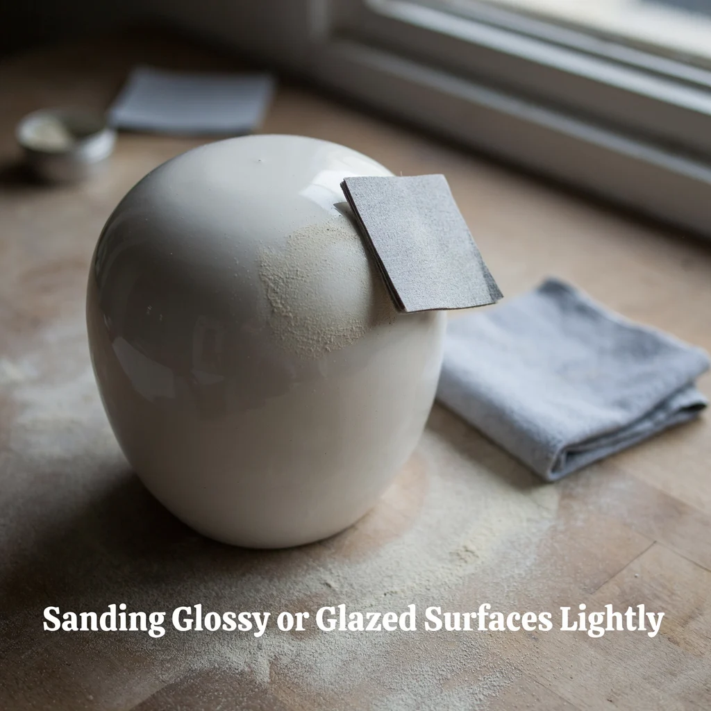 Sanding Glossy or Glazed Surfaces Lightly