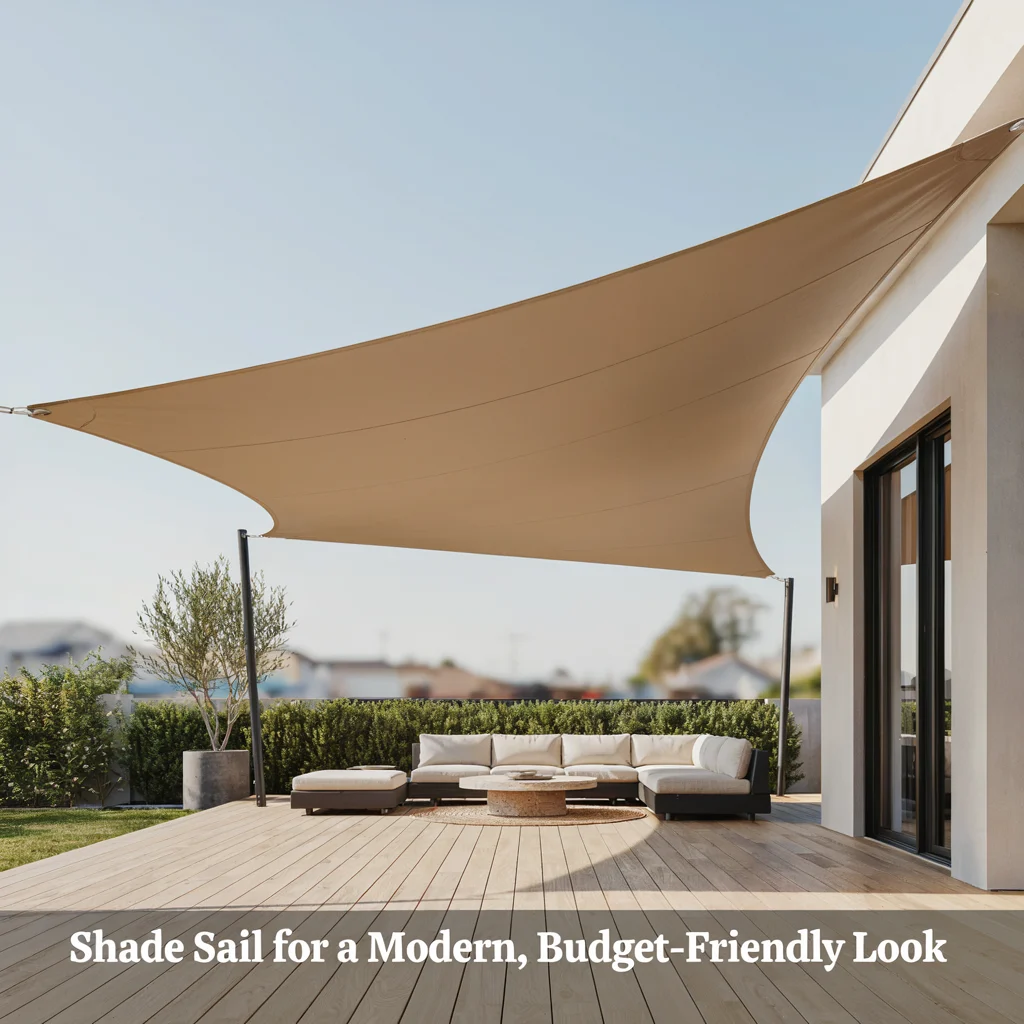 Shade Sail for a Modern, Budget-Friendly Look