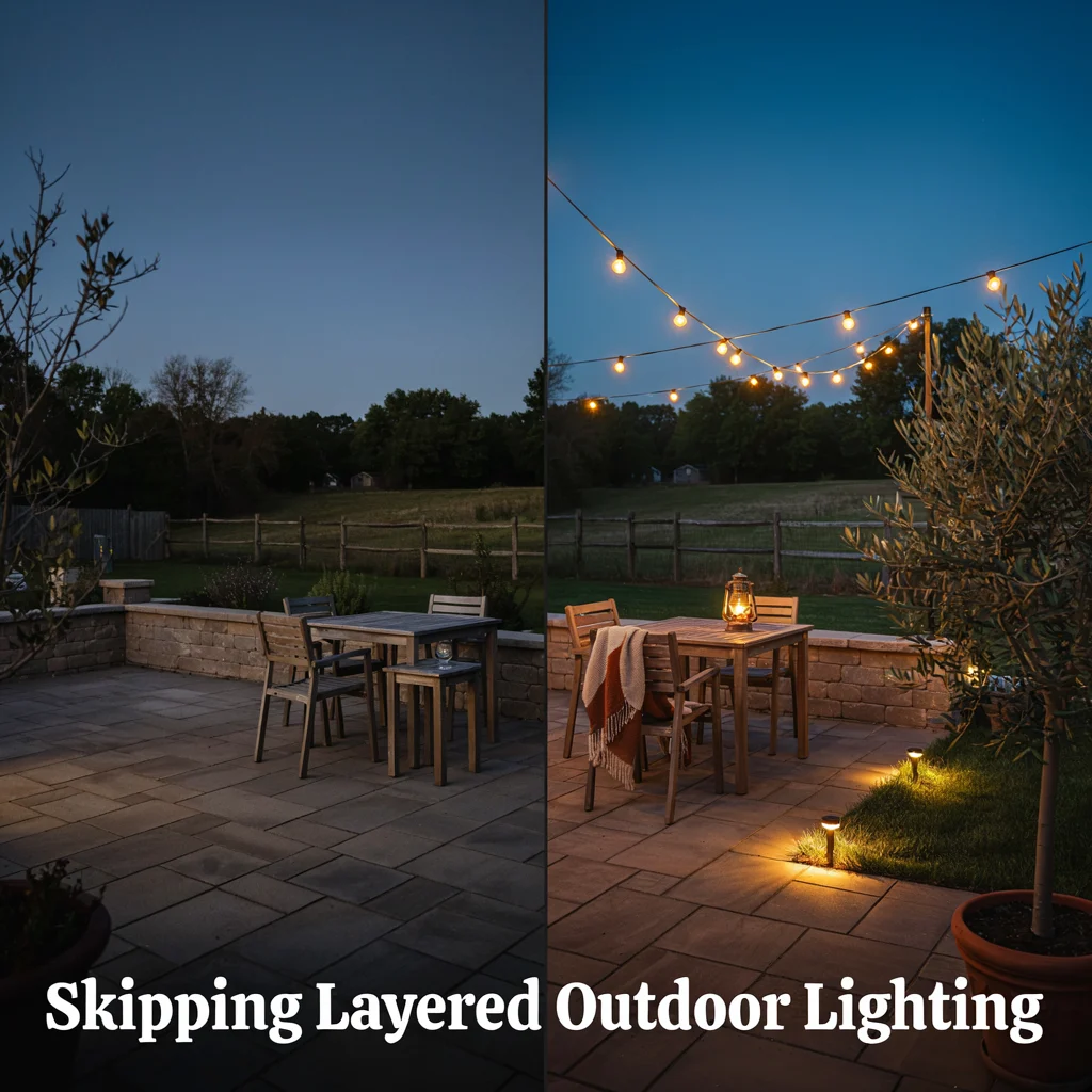 Skipping Layered Outdoor Lighting