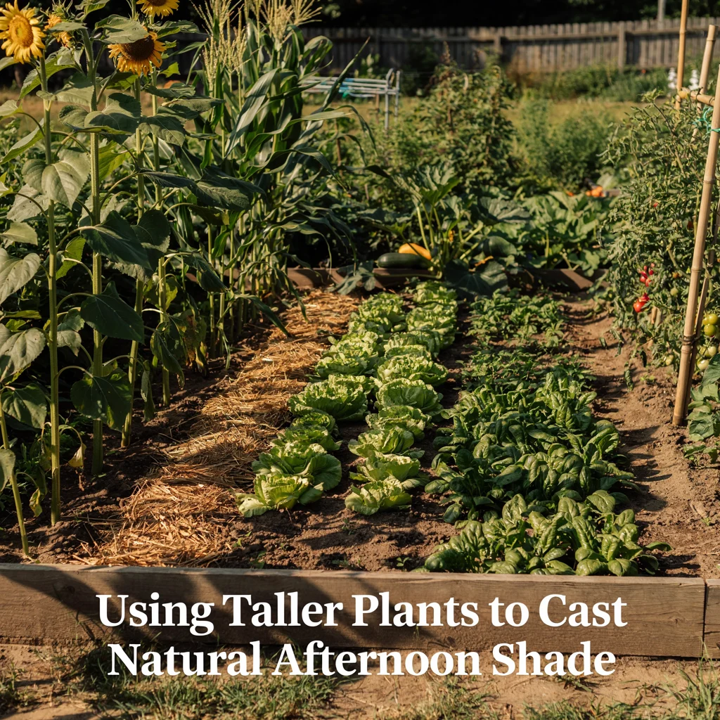 Using Taller Plants to Cast Natural Afternoon Shade